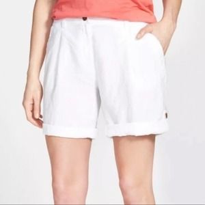 Eileen Fisher 7” Inseam Organic Linen Cuffed Chino City Shorts Size 16